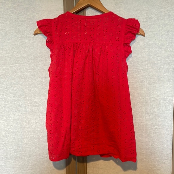 Madewell Eyelet Flutter Sleeve Top Sleeveless - Picture 3 of 6